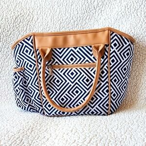 Fit + Fresh Aztec Southwest Faux Leather Large Insulated Lunch Pale